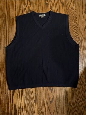 Eddie Bauer Black V-Neck Sweater Vest